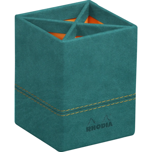 Rhodia Rhodiarama Stifteköcher aus Kunstleder, 8x8x11cm - Pfaugrün 194532C Rhodia Rhodiarama Stifteköcher aus Kunstleder, 8x8x11cm - Pfaugrün 194532C