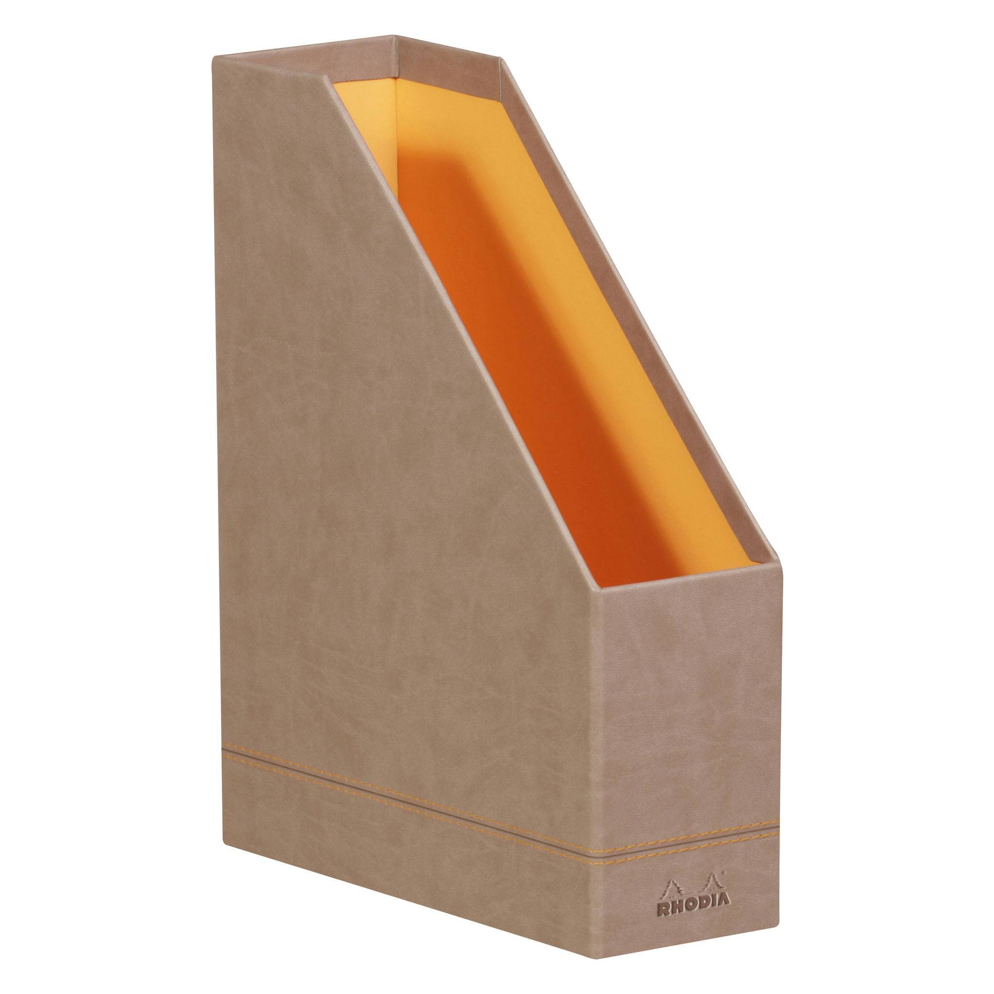 Rhodia Rhodiarama Stehsammler aus Kunstleder, 10x25x31cm - Taupe 318834C