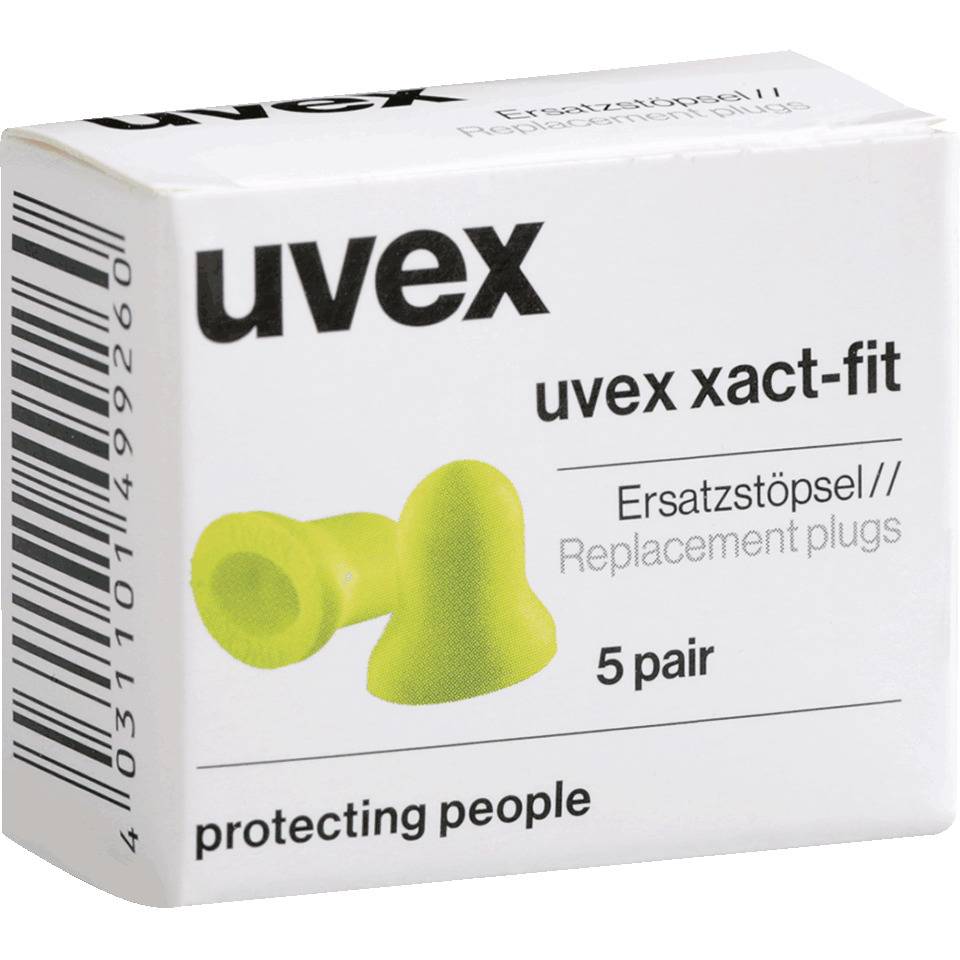 uvex Ersatzstöpsel xact-fit, f.xact-band Bügelgehörschützer, Kat.III, lime, 5 Paar/VE