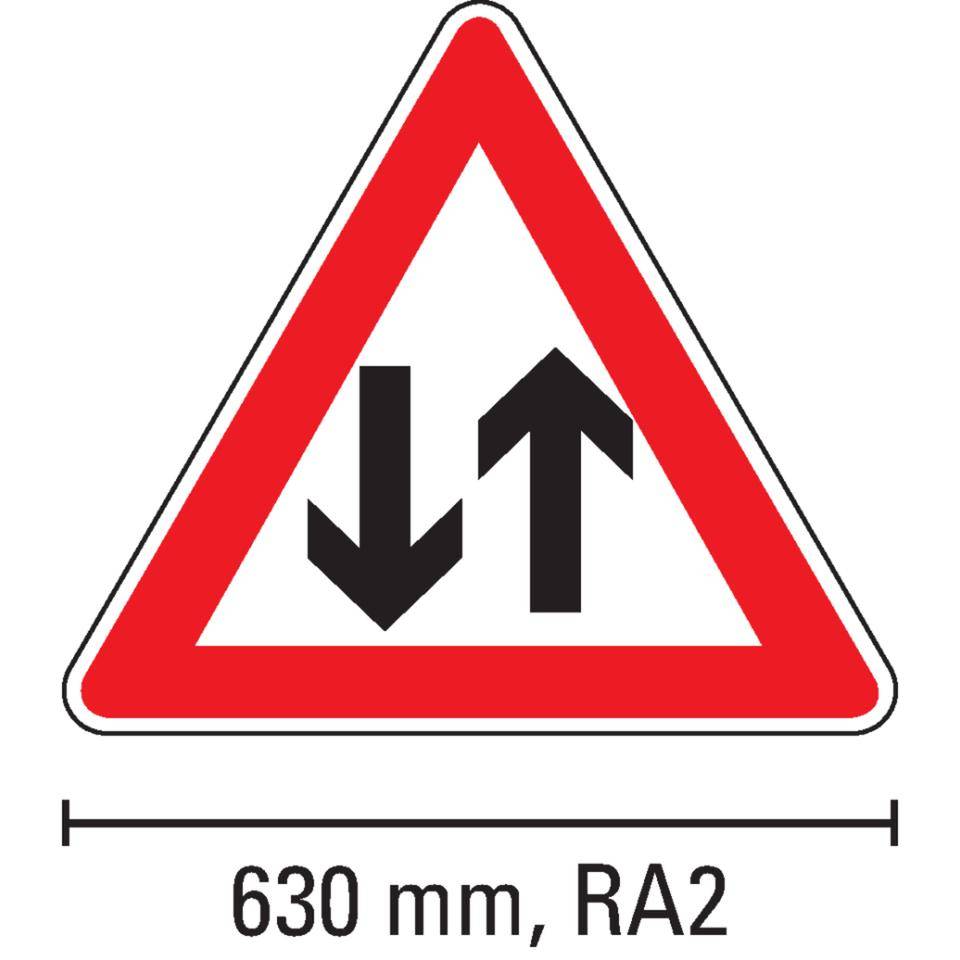 Verkehrszeichen Gegenverkehr, Nr.125, Aluminium RA2, reflektierend, SL 630mm