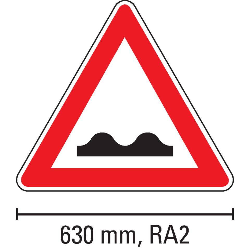 Verkehrszeichen Unebene Fahrbahn, Nr.112, Aluminium RA2, reflektierend, SL 630mm