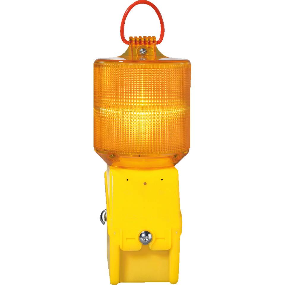 Rundumwarnleuchte MonoLight LED WL 8, mit Masthalter, gelb, 0,6kg, 130x110x280mm