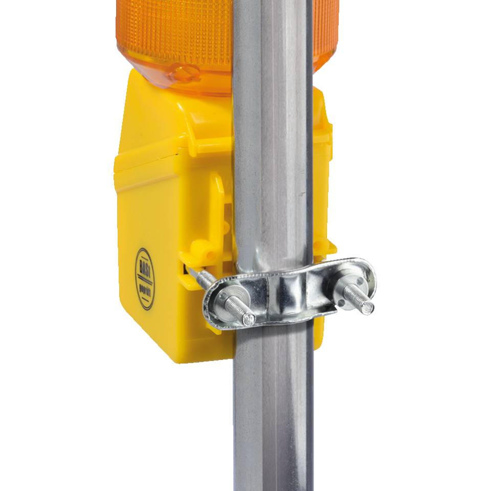 Rundumwarnleuchte MonoLight LED WL 8, mit Masthalter, gelb, 0,6kg, 130x110x280mm