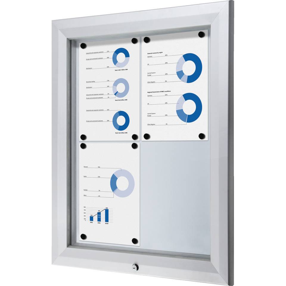 Schaukasten, abschließbar, IP56, Aluminium, 583x760x47mm, 4xA4, 10,33kg