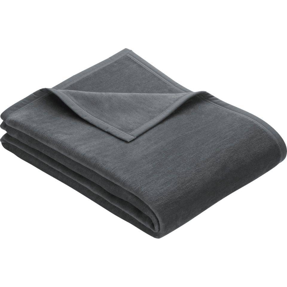 IBENA® Decke Porto, anthrazit, verstärkte Baumwolle, 150x200cm