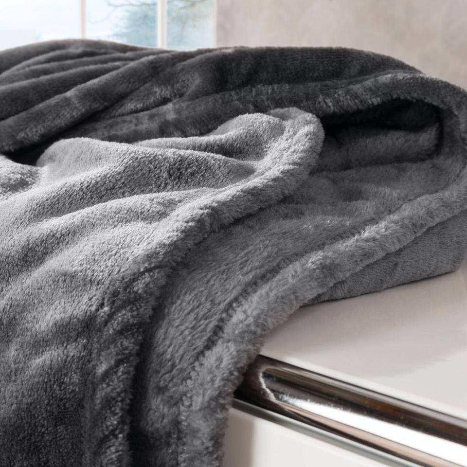 IBENA® Decke Olbia, gesäumt, anthrazit, Polyester, 150x200cm