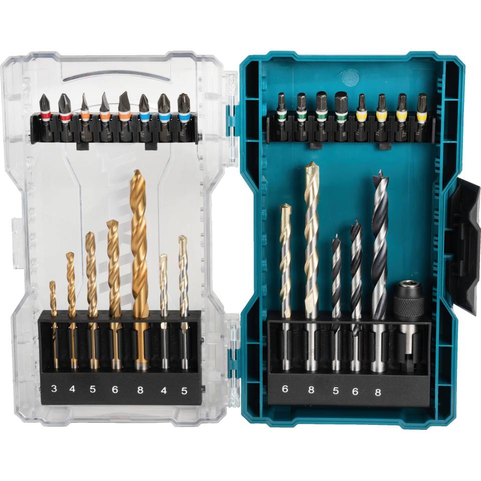 Makita Bohrer-Bit-Set E-07054, 29-teilig, in Box mit transparentem Deckel