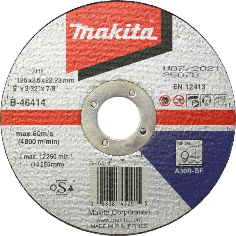Makita Trennscheibe Stahl B-46414, für Akku-Winkelschleifer DGA513Z, 125 x 2,5 mm
