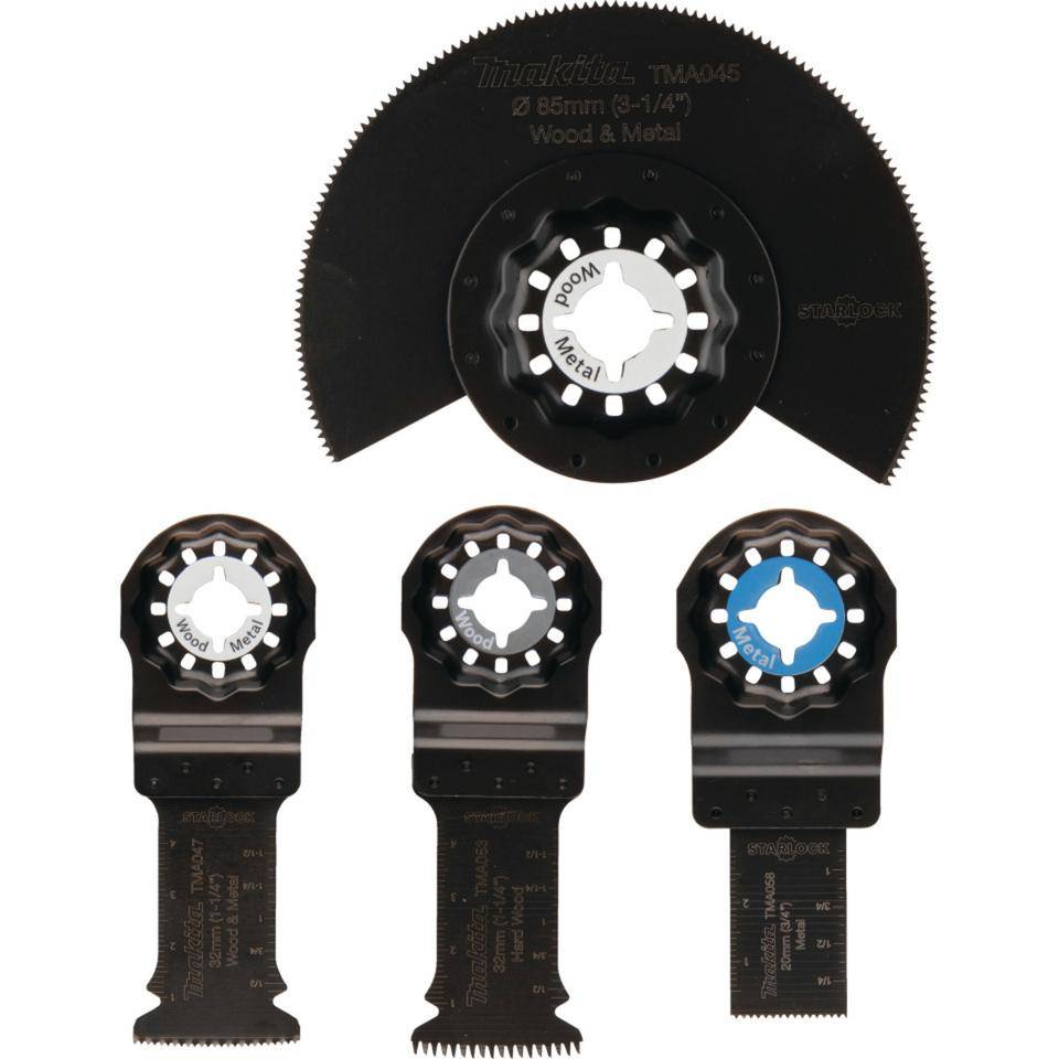 Makita Tauchsägeblatt-Set B-67480, 4-teilig, für Akku-Multifunktionswerkzeug DTM52Z