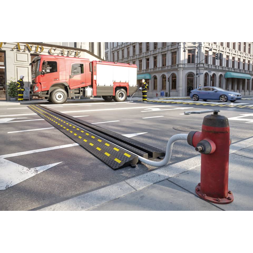 Kabelbrücke Maxi,vorübergeh.Schutz von Leitungen usw.,schwarz,Gummi,850x500x90mm