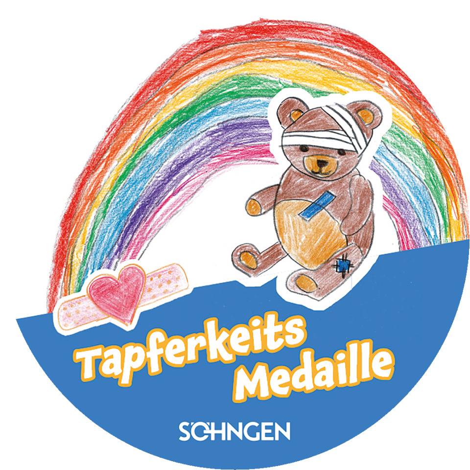 Sticker Tapferkeitsmedaille, für SÖHNGEN Koffer Kleine GROSSE Hilfe, Ø 4cm, 12/Bogen