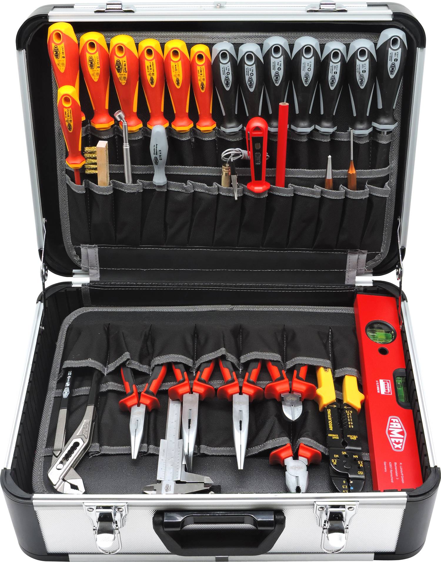 FAMEX 419-51 Profi Alu Werkzeugkoffer bestückt - PROFESSIONAL - mit Werkzeug Set - 275-tlg.