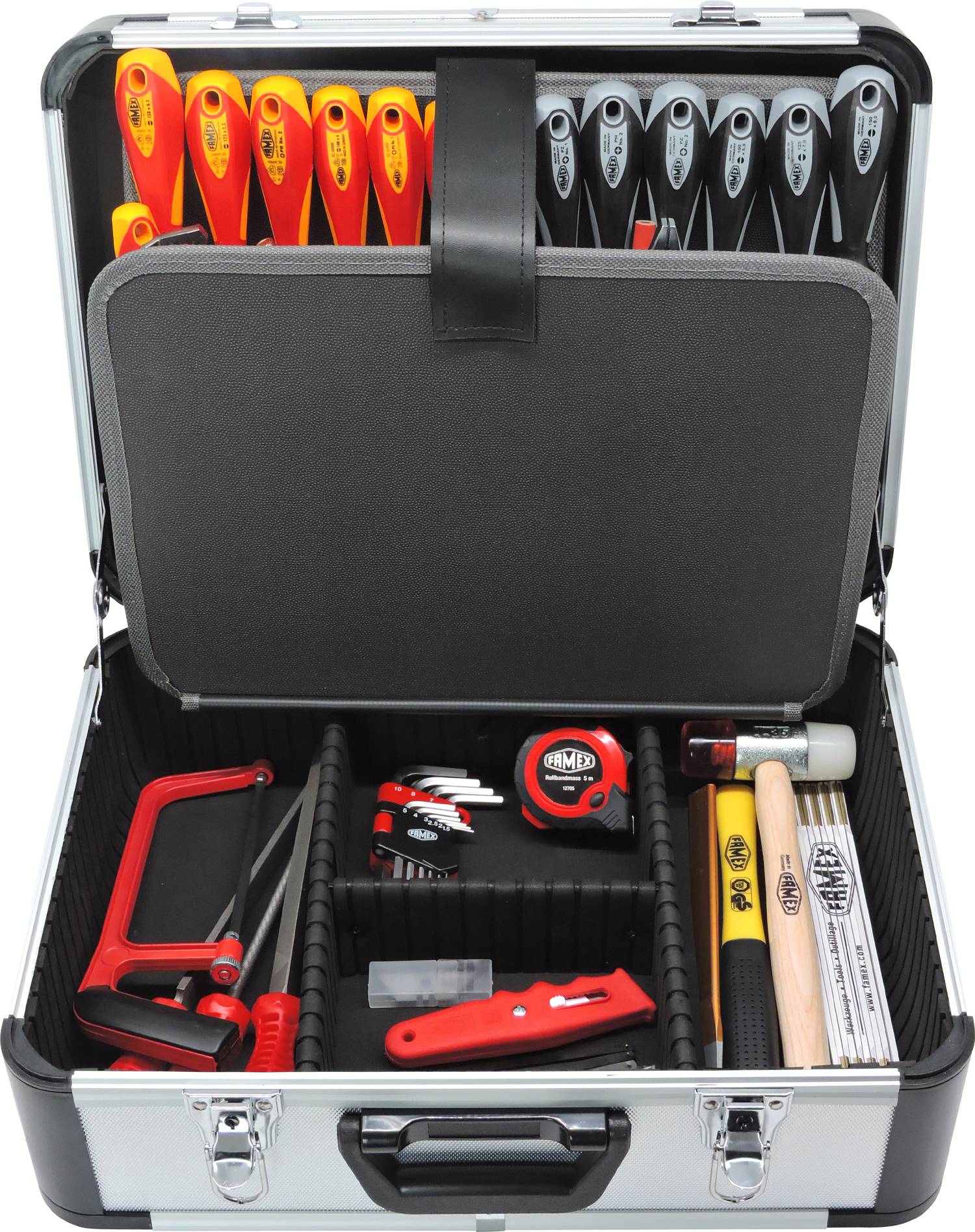 FAMEX 419-51 Profi Alu Werkzeugkoffer bestückt - PROFESSIONAL - mit Werkzeug Set - 275-tlg.