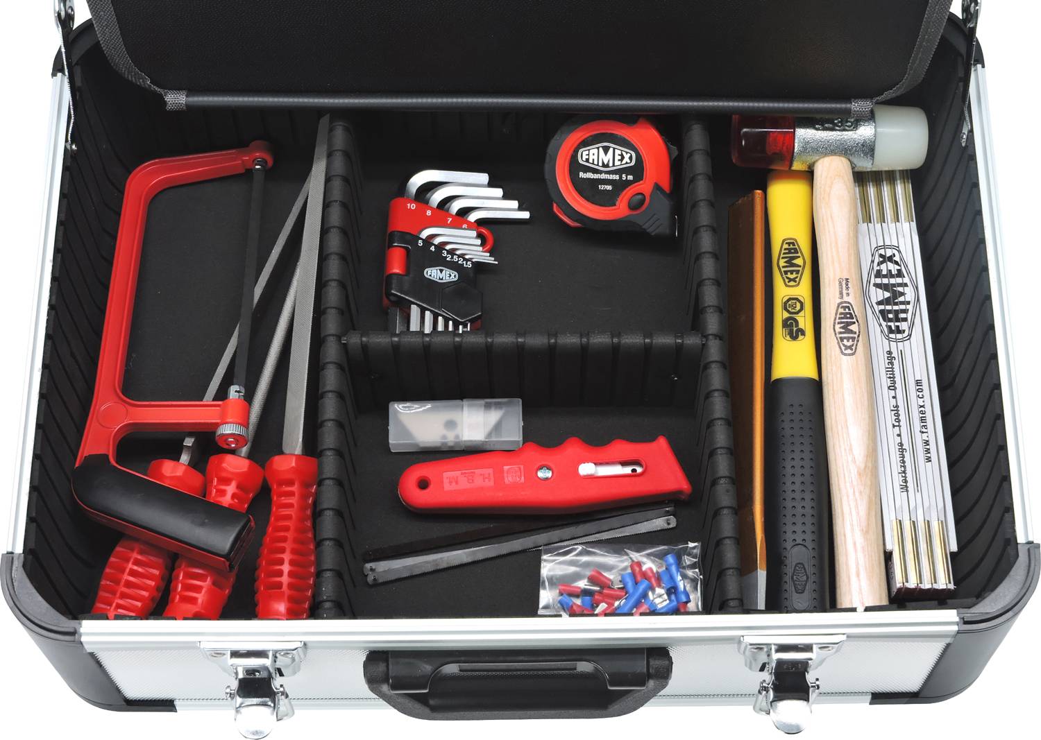 FAMEX 419-43 Profi Alu Werkzeugkoffer bestückt - PROFESSIONAL - mit Werkzeug Set - 275-tlg.