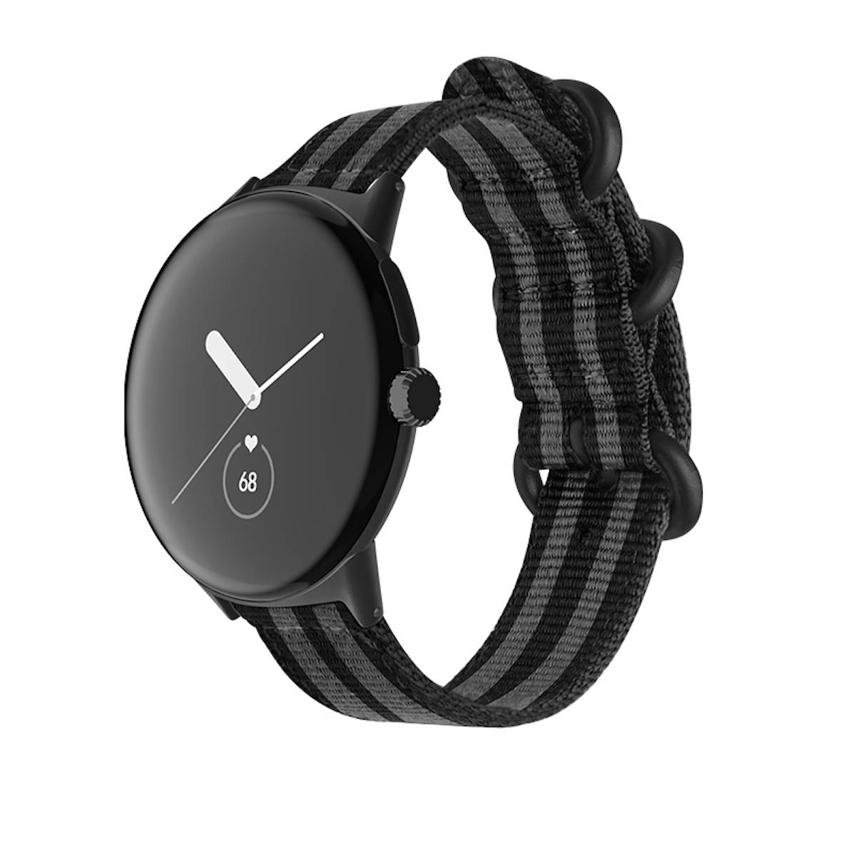 Für Google Pixel Watch 3 41mm / 2 / 1 Nylon Armband Schwarz / Grau