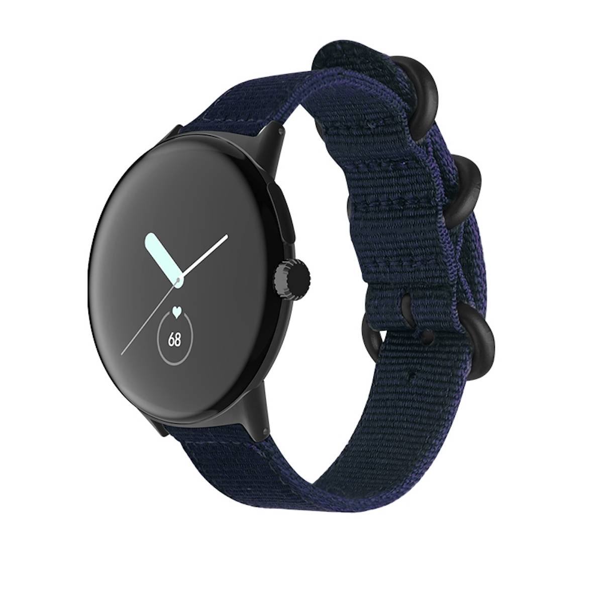 Für Google Pixel Watch 3 41mm / 2 / 1 Nylon Armband D-Blau / Schwarz