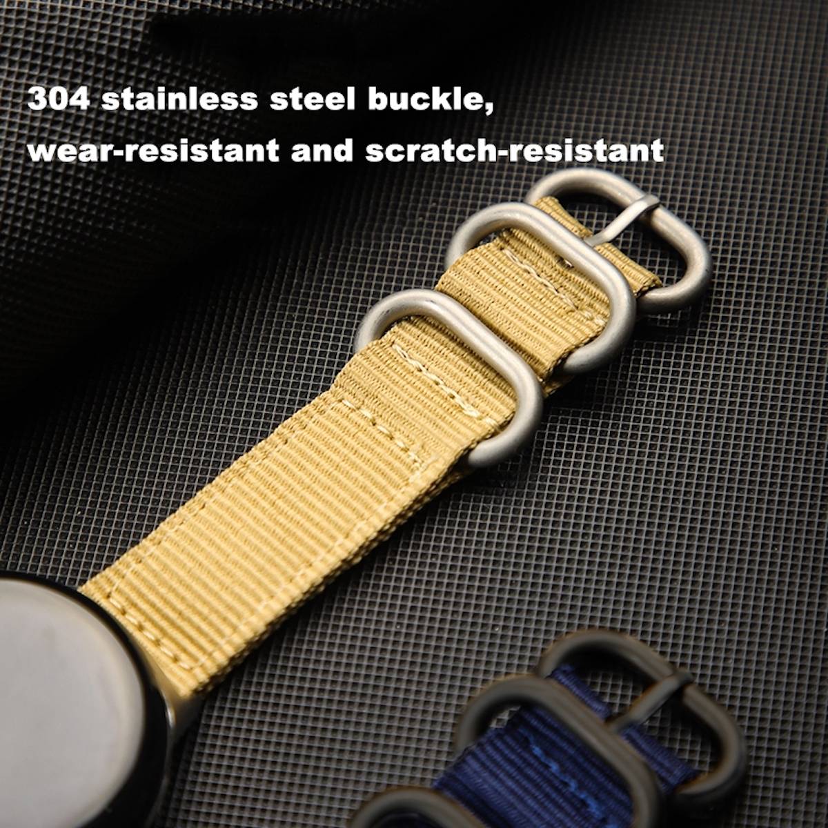 Für Google Pixel Watch 3 41mm / 2 / 1 Nylon Armband D-Blau / Silber