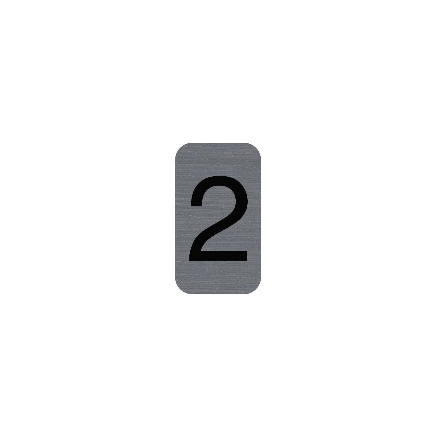Exacompta Hinweisschild selbstklebend Aluoptik Ziffer 2 25x4,4 cm Grau 67182E