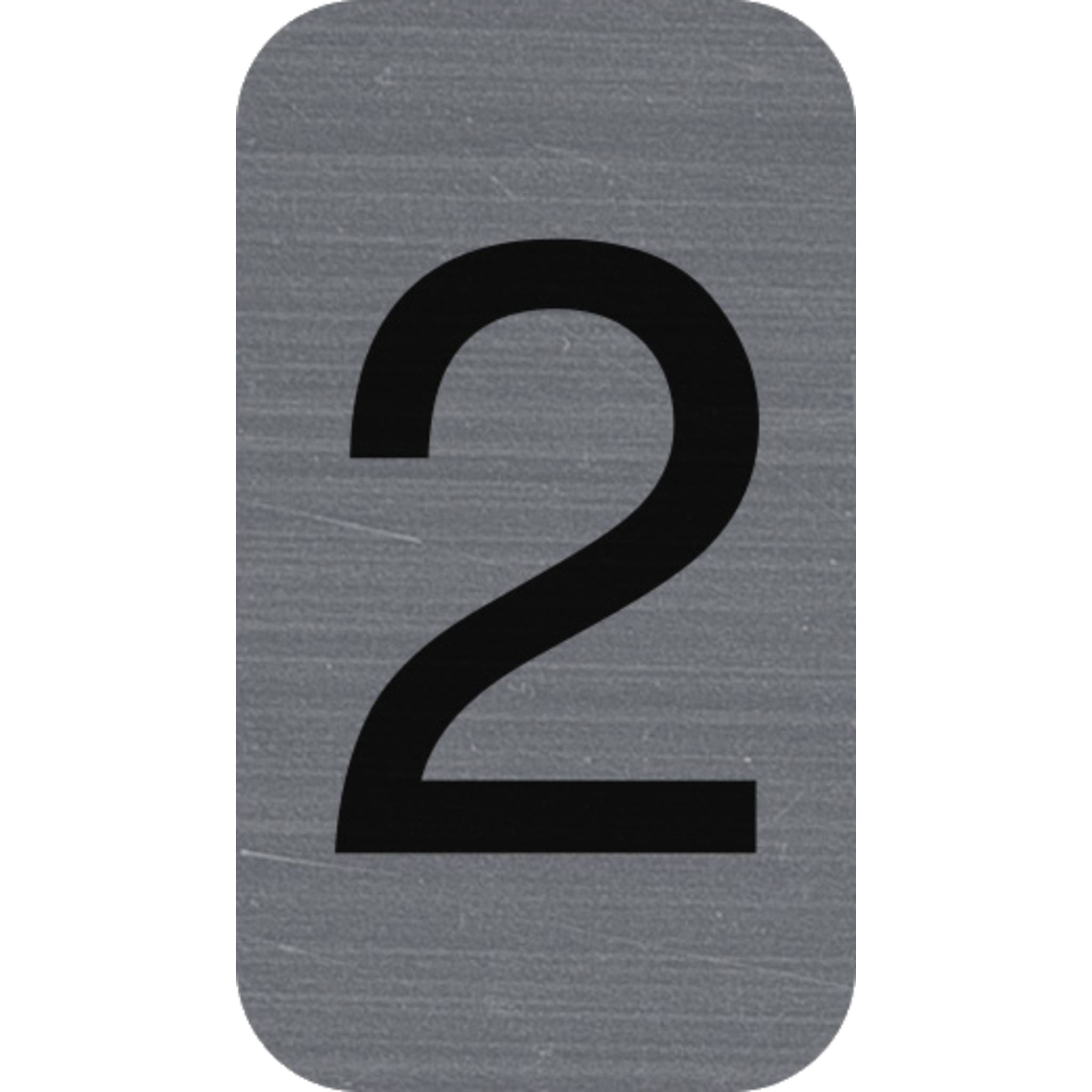 Exacompta Hinweisschild selbstklebend Aluoptik Ziffer 2 25x4,4 cm Grau 67182E