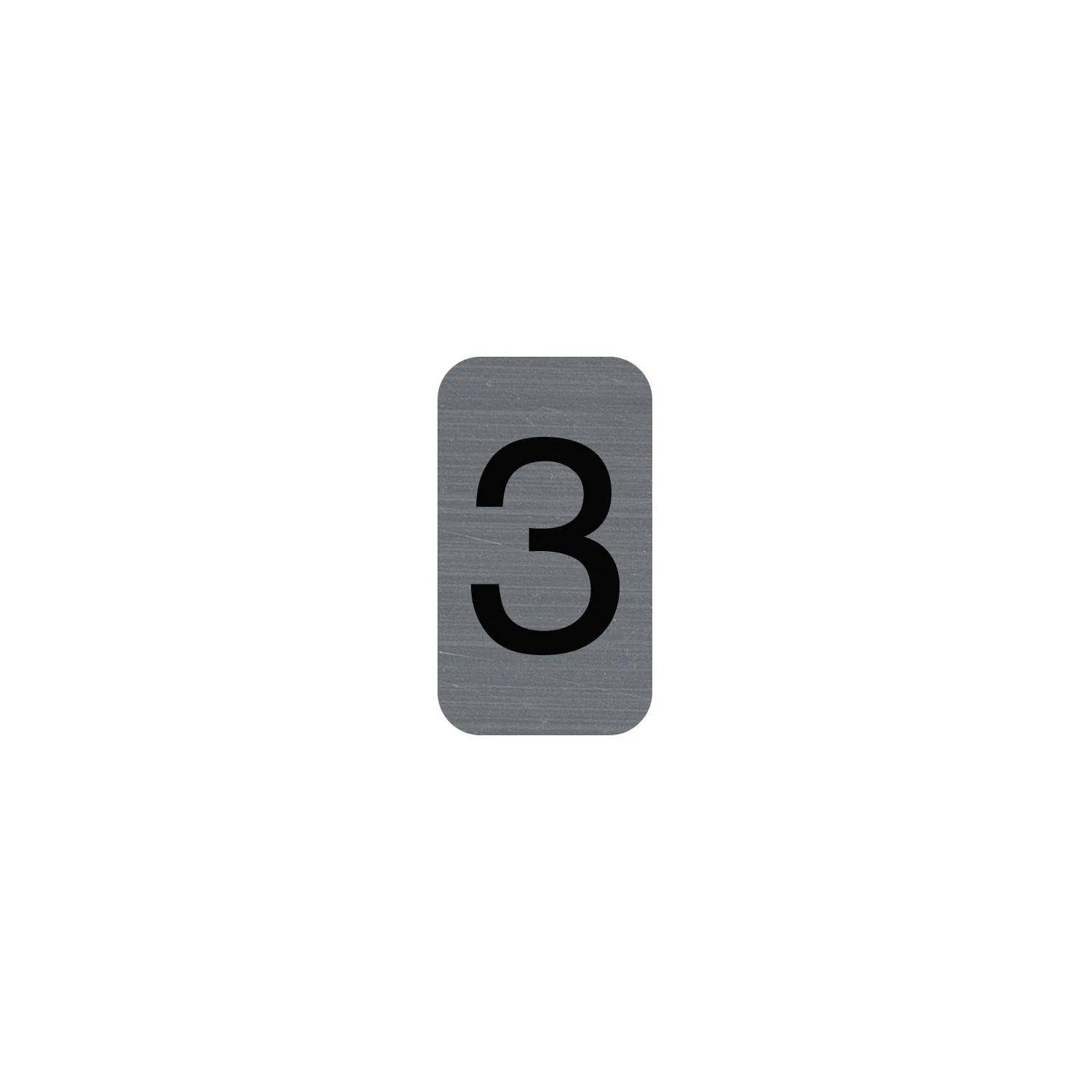 Exacompta Hinweisschild selbstklebend Aluoptik Ziffer 3 25x4,4 cm Grau 67183E