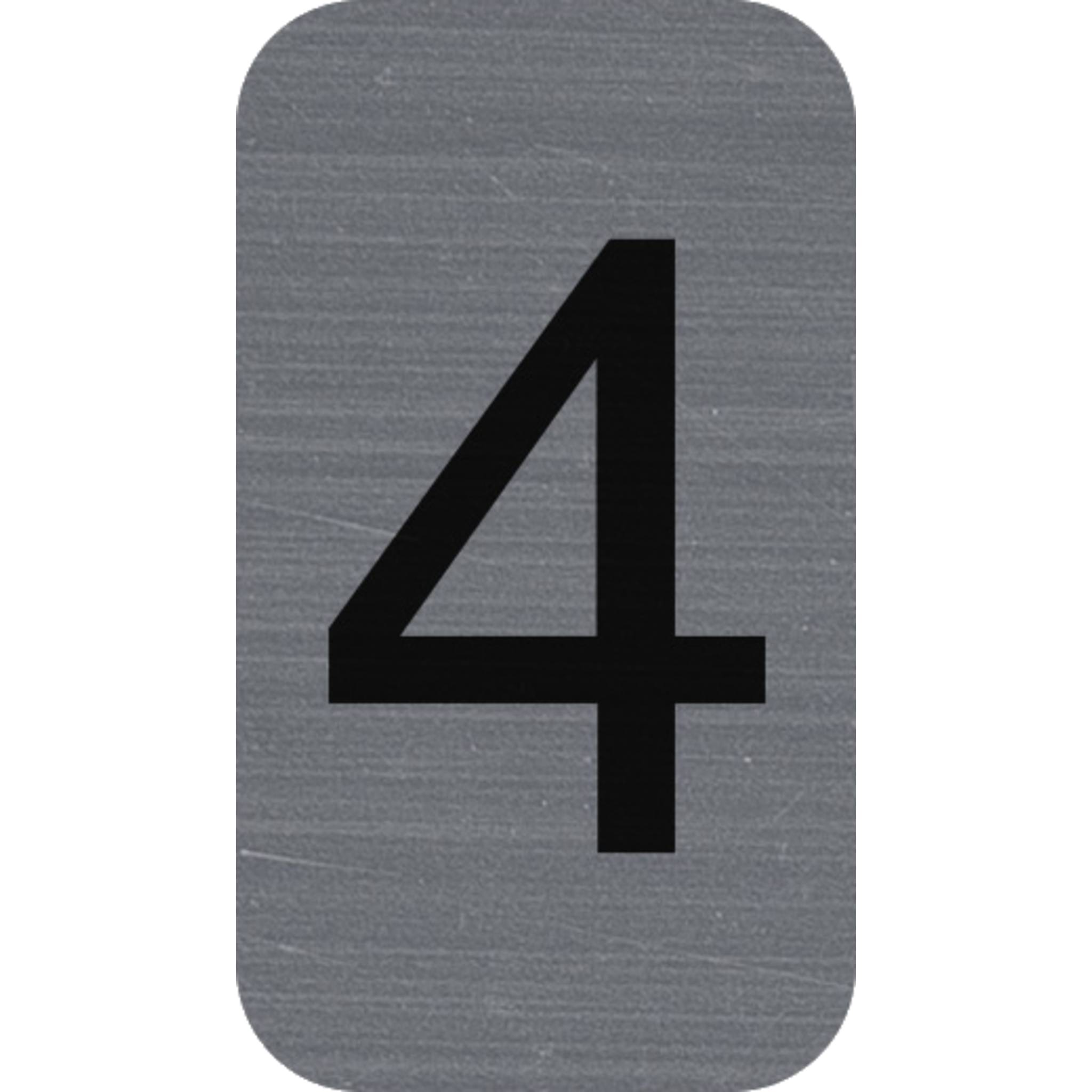 Exacompta Hinweisschild selbstklebend Aluoptik Ziffer 4 25x4,4 cm Grau 67184E