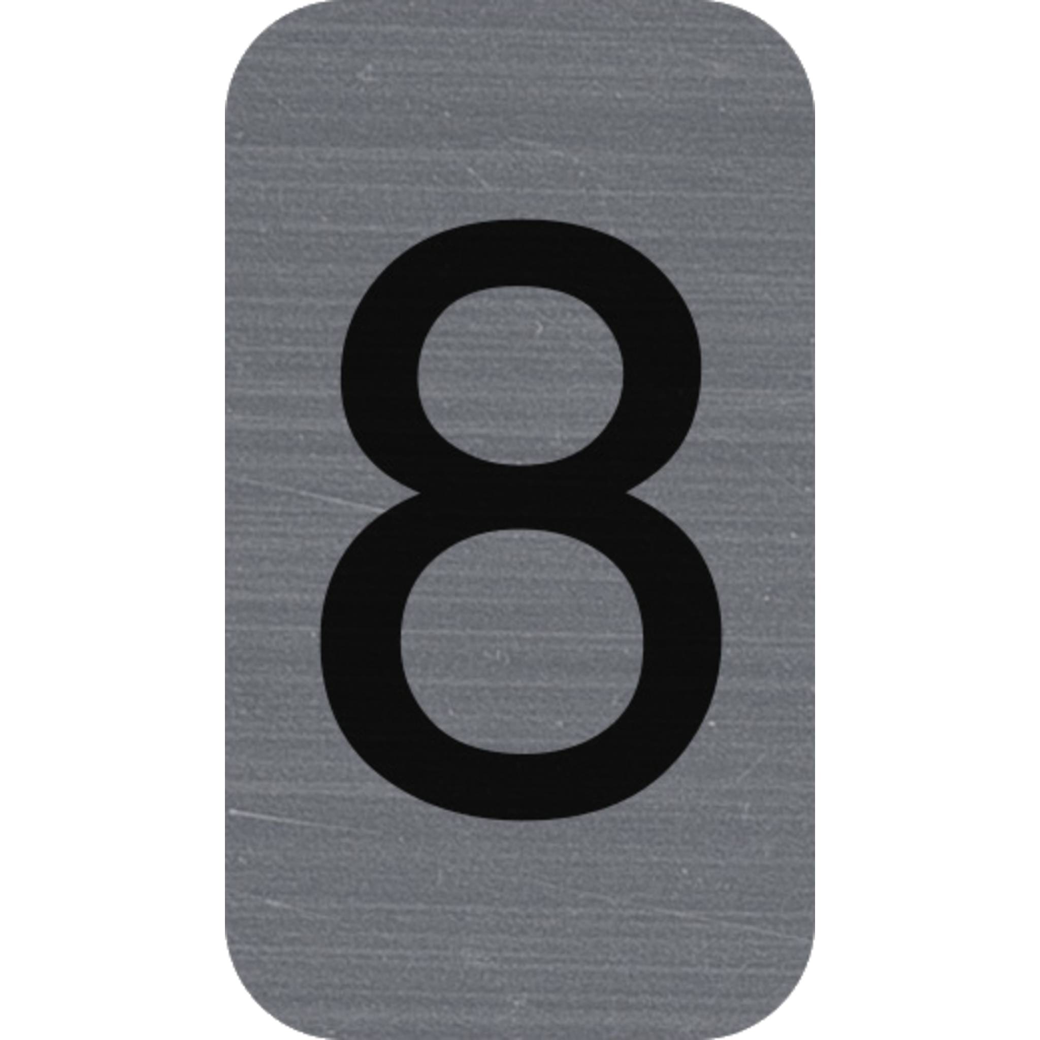 Exacompta Hinweisschild selbstklebend Aluoptik Ziffer 8 25x4,4 cm Grau 67188E