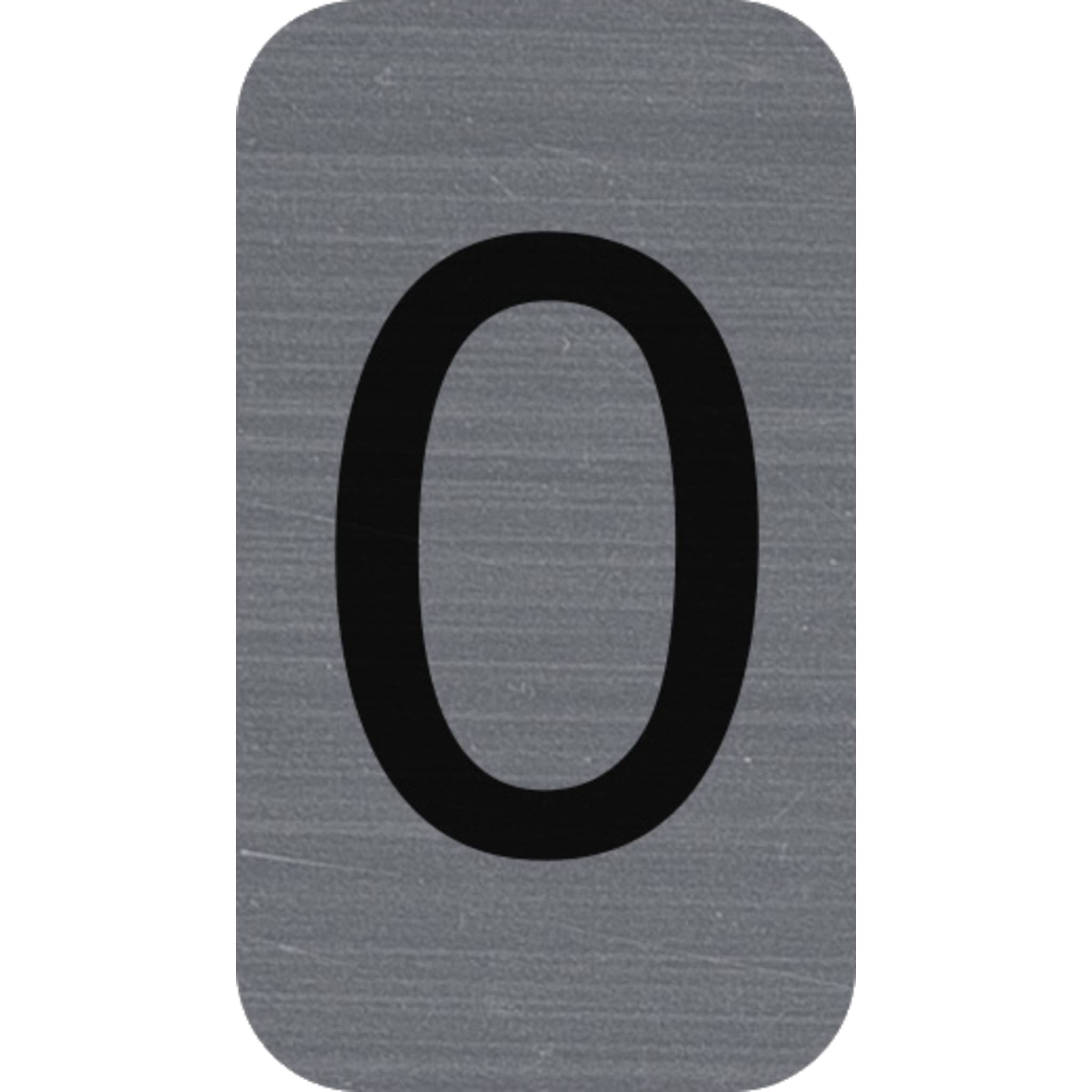 Exacompta Hinweisschild selbstklebend Aluoptik Ziffer 0 25x4,4 cm Grau 67190E