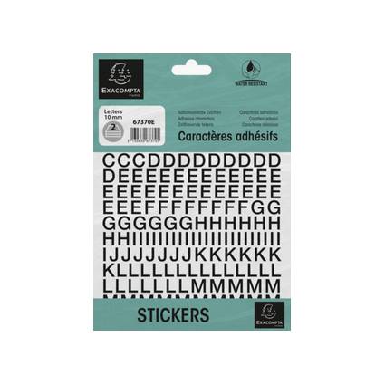 EXACOMPTA Selbstklebebuchstaben A-Z, 10 mm, schwarz