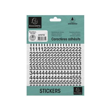 EXACOMPTA Selbstklebezahlen 0-9, 10 mm, schwarz