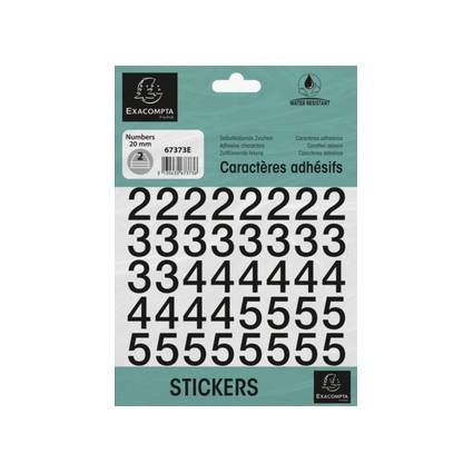 EXACOMPTA Selbstklebezahlen 0-9, 20 mm, schwarz