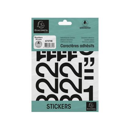 EXACOMPTA Selbstklebezahlen 0-9, 50 mm, schwarz