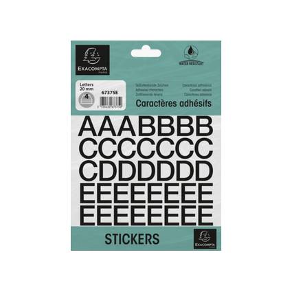 EXACOMPTA Selbstklebebuchstaben A-Z, 20 mm, schwarz