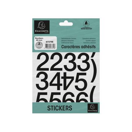 EXACOMPTA Selbstklebezahlen 0-9, 40 mm, schwarz