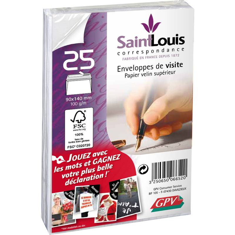 GPV Visitenkarten-Kuverts, 140 x 90 mm, weiß