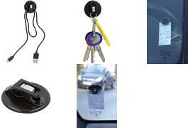 WEDO Parkschein-Universalhalter-Set, schwarz aus Polystyrol, hält Parkscheine, Parkscheiben, USB-Kabel,