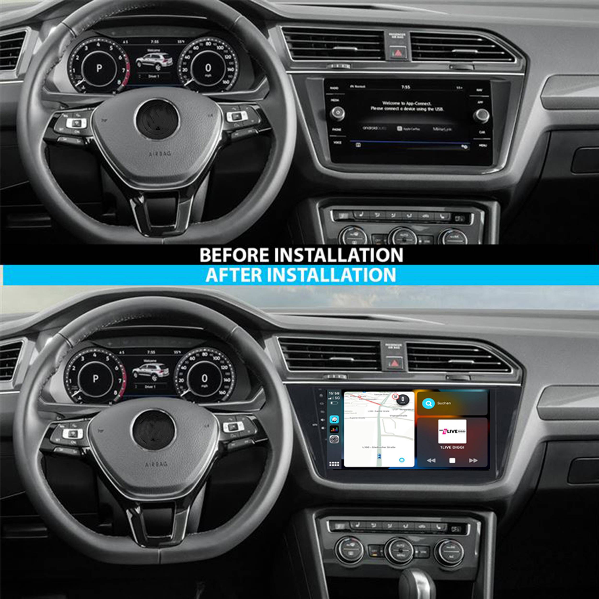 Für Volkswagen Tiguan 10" Touchscreen Android Autoradio GPS Navigation CarPlay