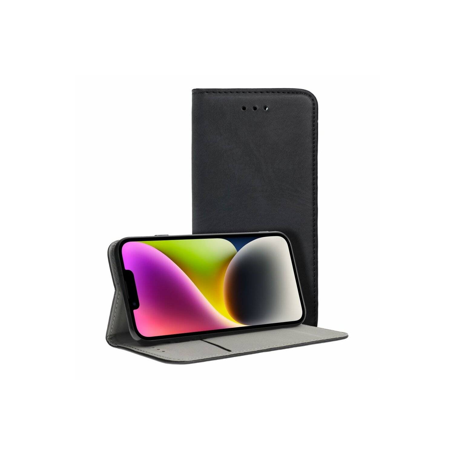 Smart Magneto Buch Tasche Hülle Magnet Standfunktion kompatibel mit Motorola G14 schwarz