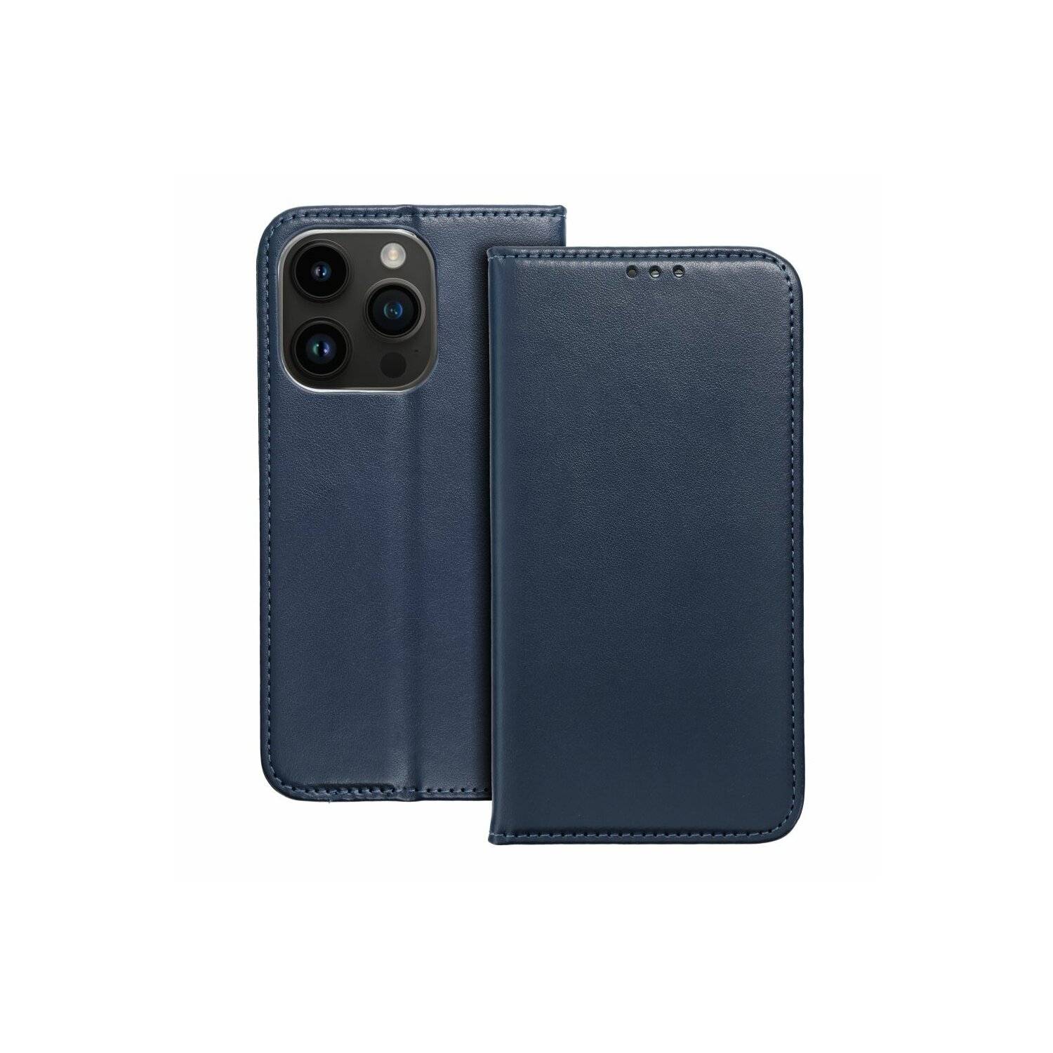 Smart Magneto Buch Tasche Hülle Magnet Standfunktion kompatibel mit iPhone 14 Pro Blau