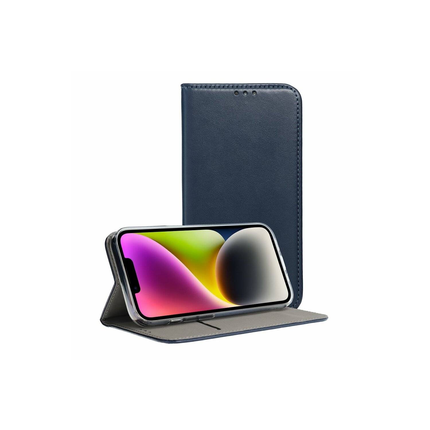 Smart Magneto Buch Tasche Hülle Magnet Standfunktion kompatibel mit iPhone 14 Pro Blau