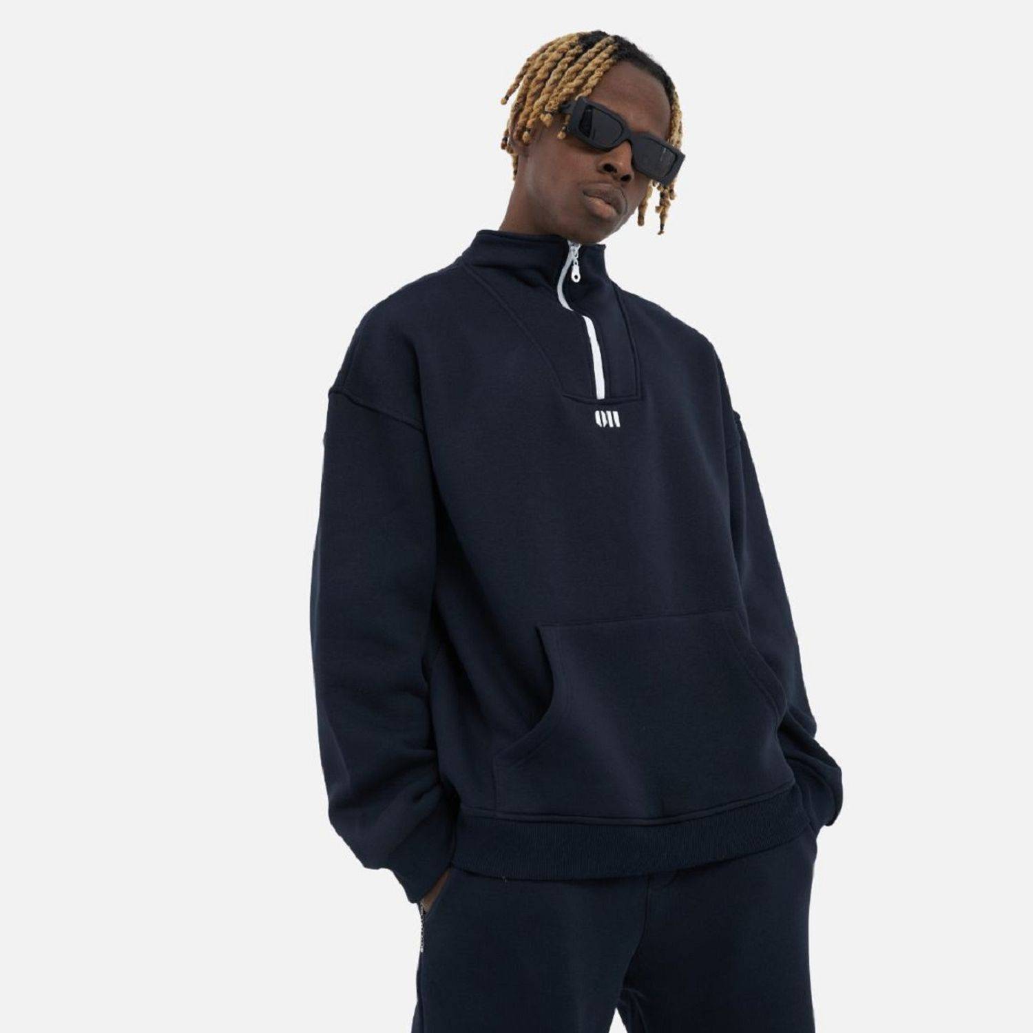 Jogginganzug Set Zipper Sweatshirt Jogginghose Oversize M Dunkelblau