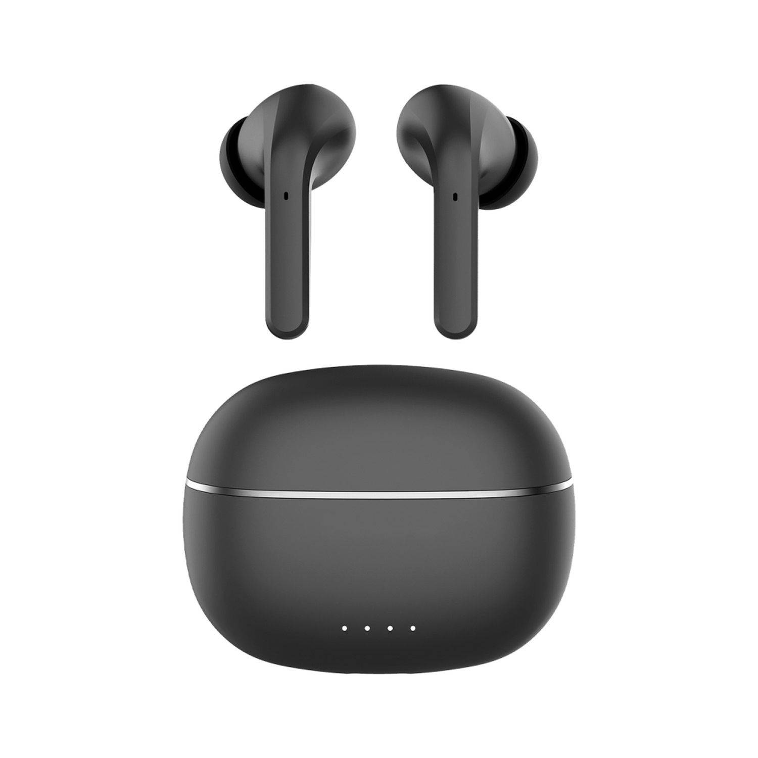 Forever Wireless In-Ear Kopfhörer In-Ear Headset mit aufladbarem Case mit Mikrofon kompatibel mit Smartphone Schwarz