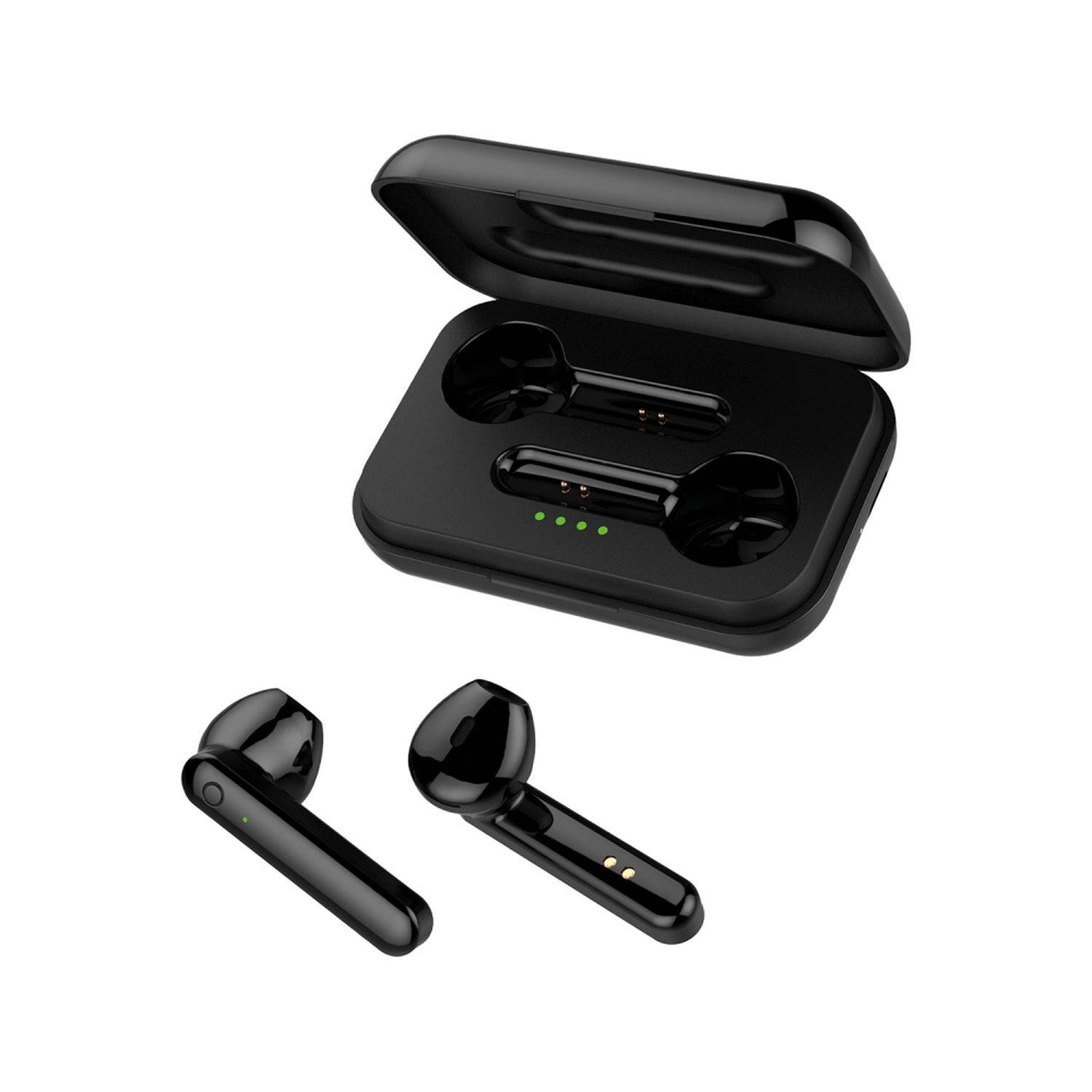 Forever Wireless In-Ear Kopfhörer In-Ear Headset mit aufladbarem Case mit Mikrofon kompatibel mit Smartphone Schwarz