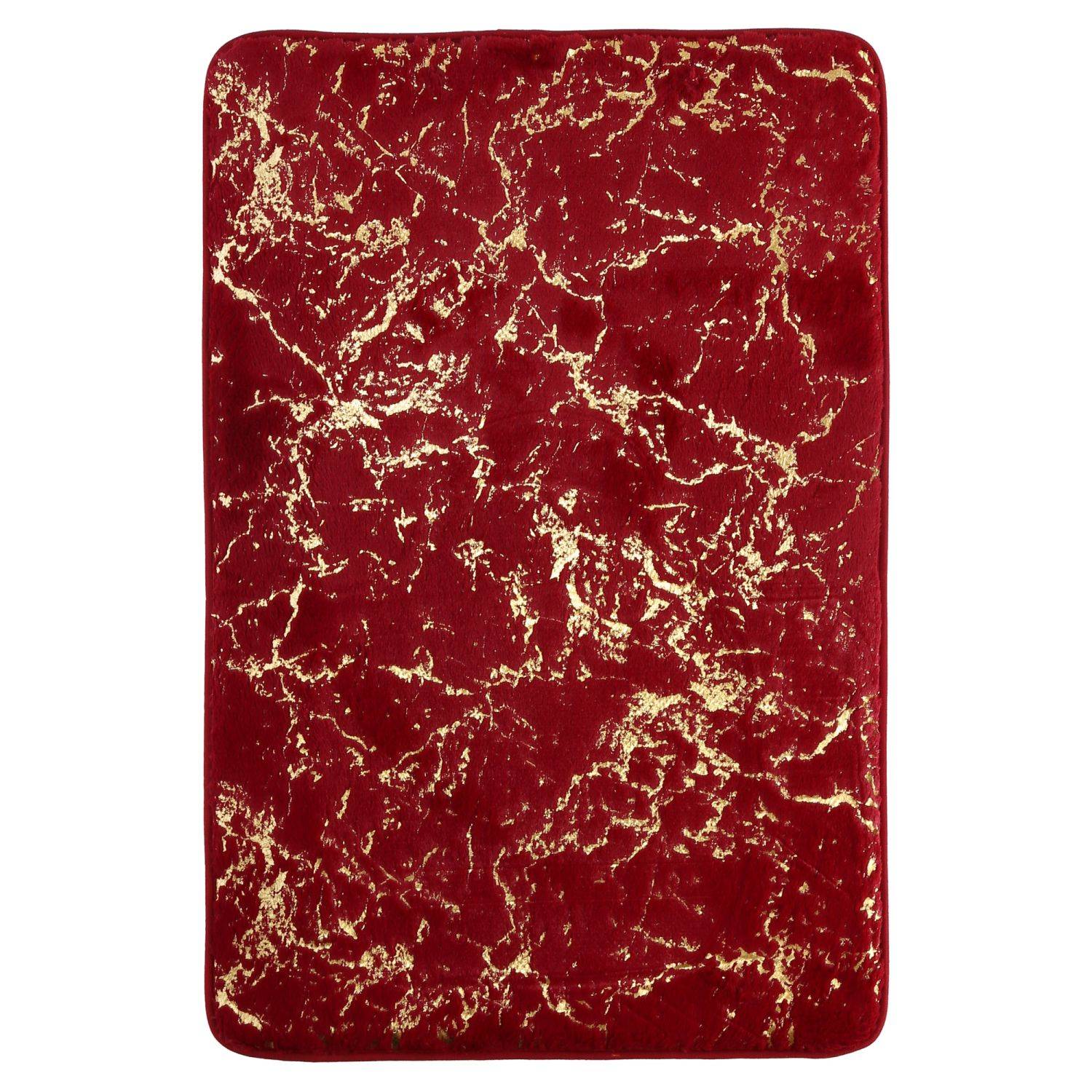 Marmour 3-teilig Bad Matte Dusche Set von 2 Rutsch Stand Bad Matten Wasser absorbierend Marmour-RotGold