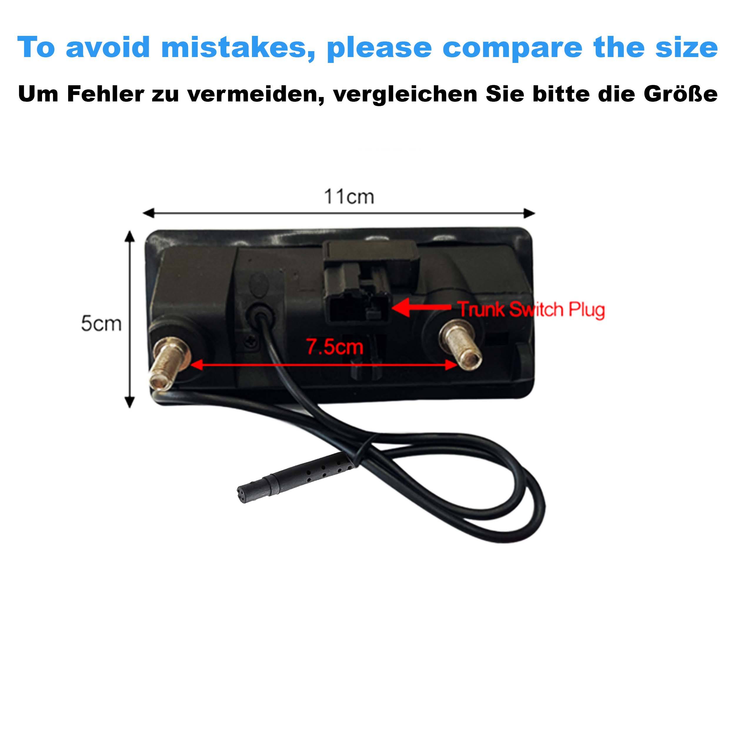 Rückfahrkamera für Audi und VW A4 B8 A5 Q3 Q5 A6 A8 Tiguan Golf Heckklappe HD