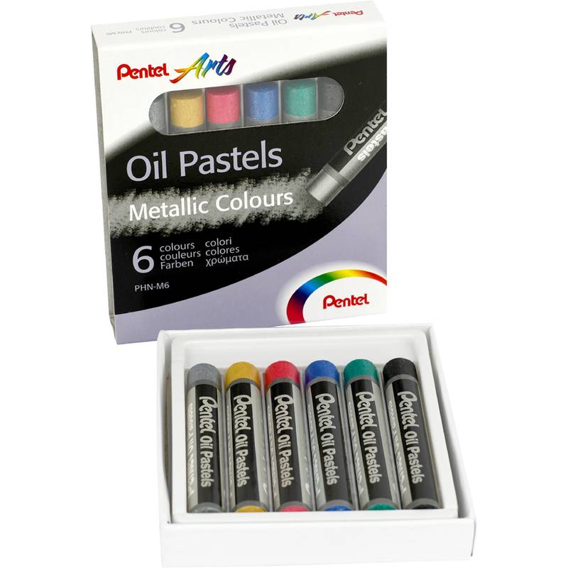 PentelArts Ölpastellkreide PHN-F6, 6er Set, Metallicfarben
