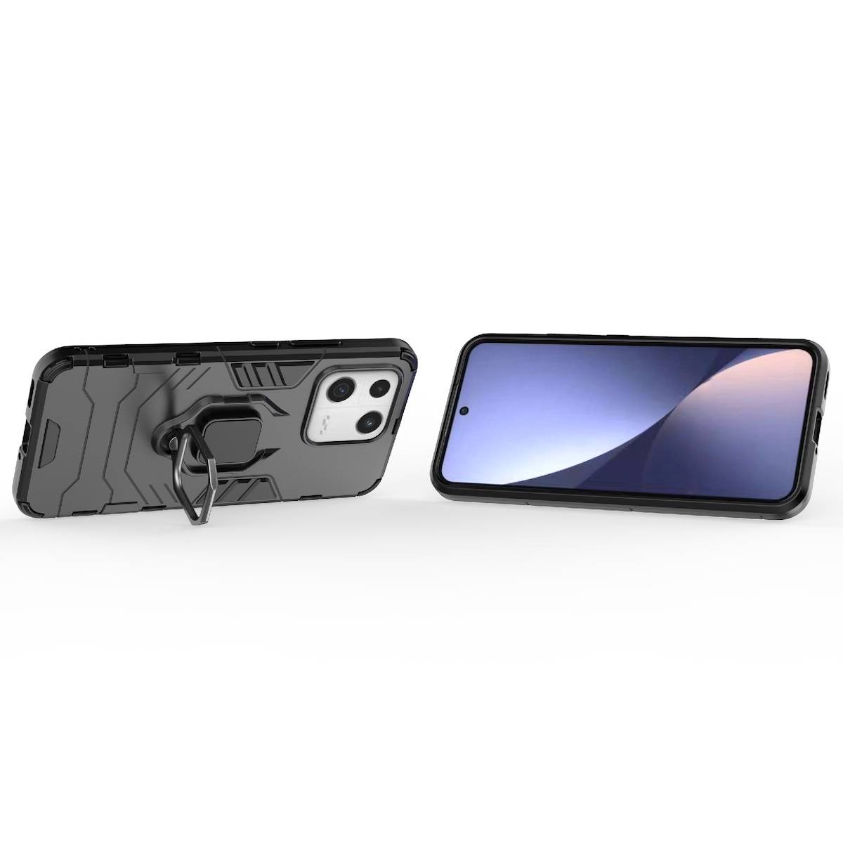 Für Xiaomi 13 Design Armor Magnet Ring Cover Handy Tasche Etuis Case Schwarz Neu