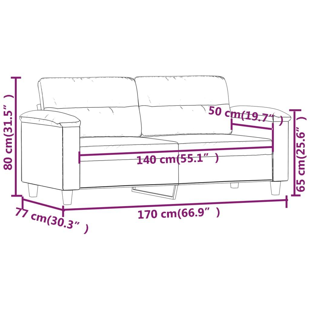 vidaXL 2-Sitzer-Sofa Grau 140 cm Kunstleder