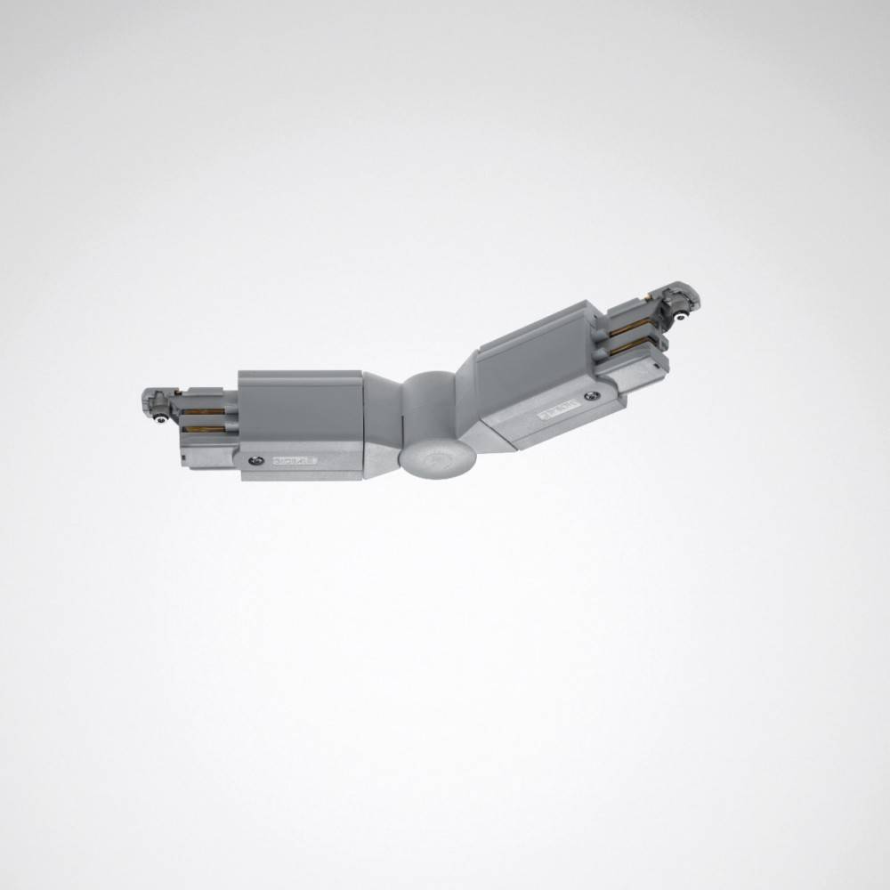 Ein mechanisches Scharnier mit grauem Gehäuse, das symmetrische Arme nach außen erstreckt. Es ist für den Einsatz in industriellen oder mechanischen Umgebungen konzipiert.