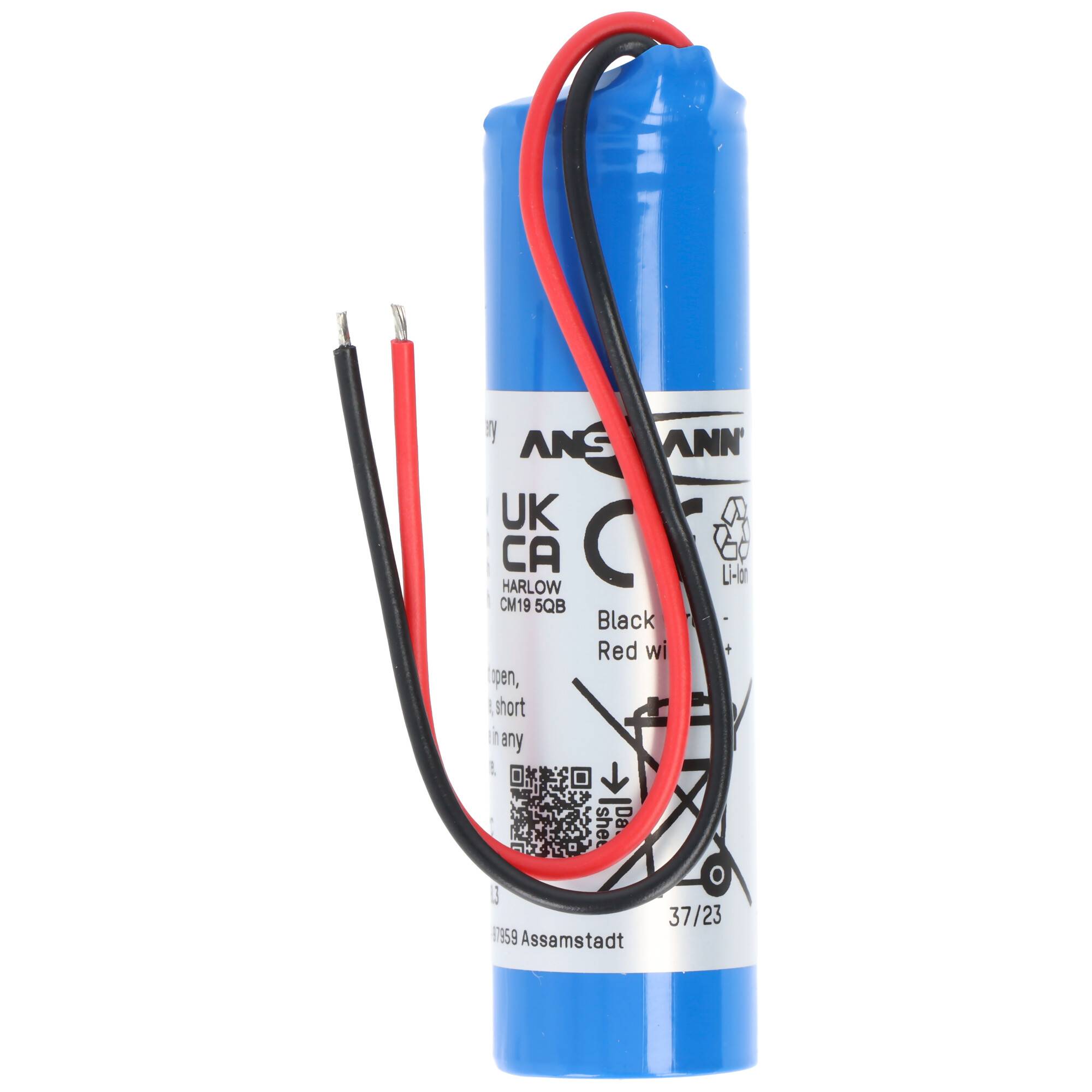 Akkupack Li-ion 3,7V 2600mAh 1S1P mit 10cm Kabel, 1INR19 / 66-1, 2347-3008-06