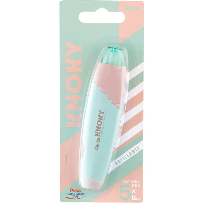Pentel Mehrweg-Korrekturroller KNOKY, 5 mm x 6 m, grün